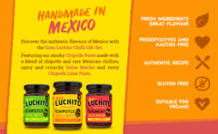 Gran Luchito Flavours Of Mexico Chilli Gift Set - Box Of Three Jars - Chipotle Paste, Salsa Macha & Chipotle Lime